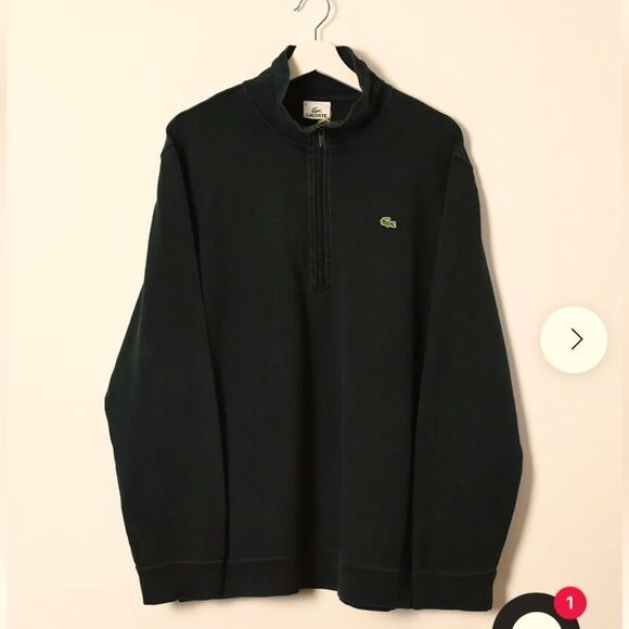 LACOSTE Vintage Mens 1/4 Zip Sweatshirt - XXL-Size 7 - Picture 1 of 6
